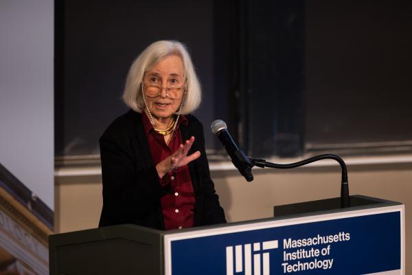 Martha Minow, legal scholar and 300th Anniversary University Professor at Harvard University, delivering the Karl Taylor Compton Lecture at MIT.