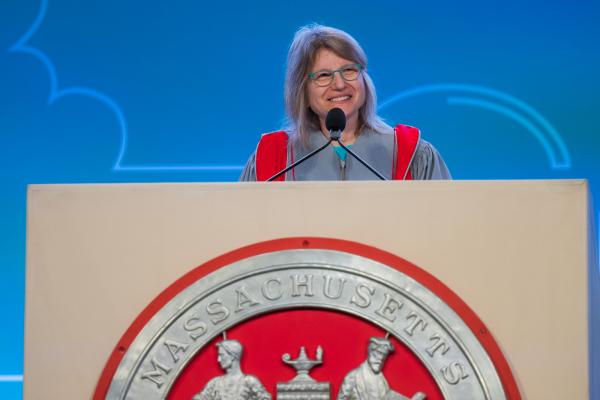 “As humanity struggles with so many interlocking global crises, it has never needed the people of MIT more than it does now,” President Sally Kornbluth said in her inaugural address Monday. “I hope to inspire you to join us in something important and new.”