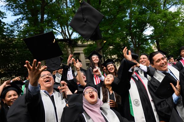 Graduates celebrated on Killian Court at the OneMIT Commencement ceremony Thursday.